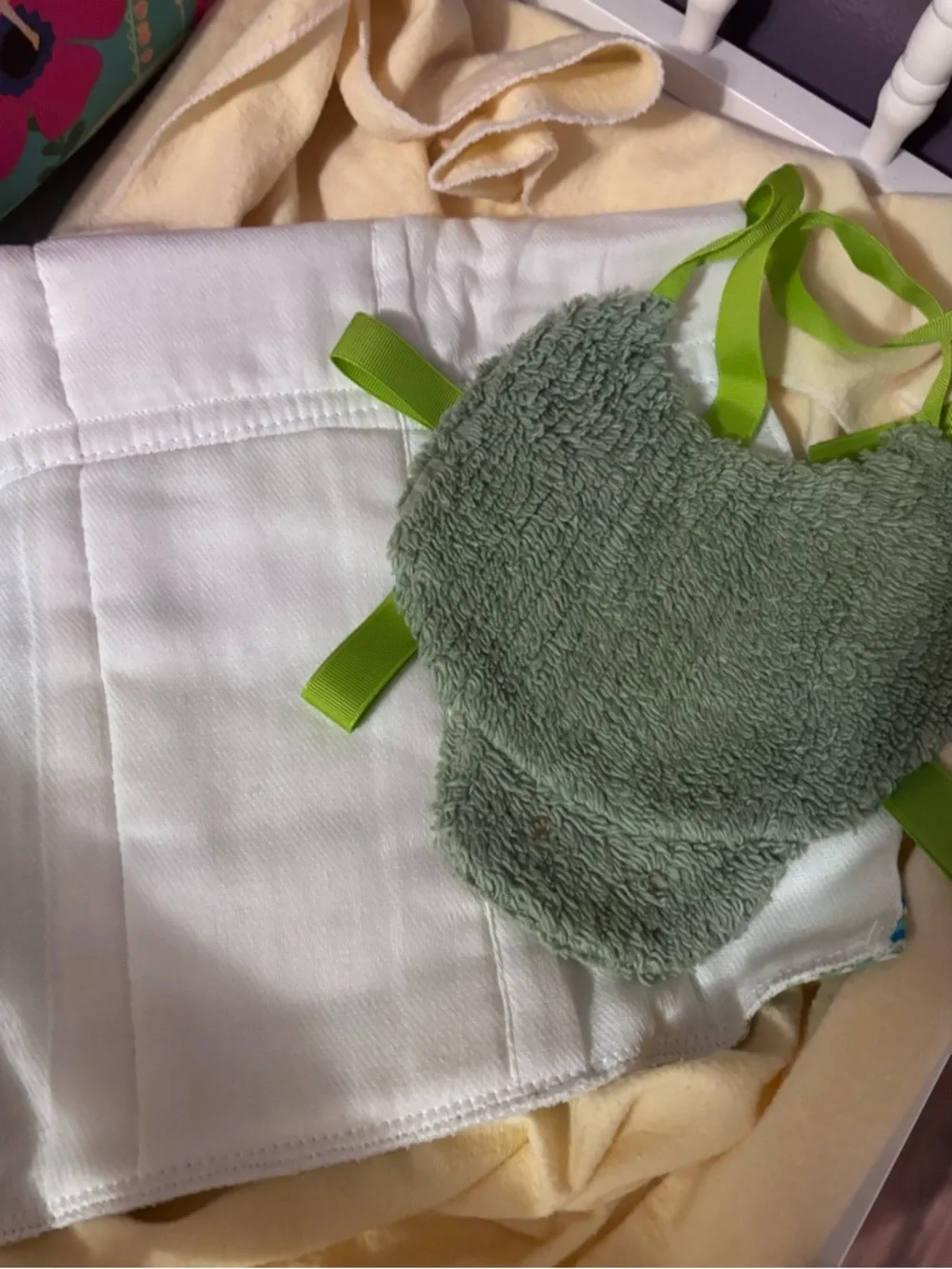 Hand Crafted Turtle Chevron Pattern Baby Bib and Burp Cloth Set
